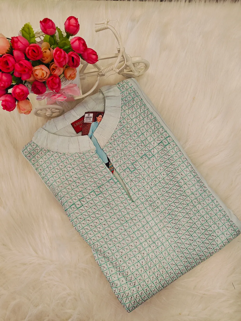 SILVER STRIPES ANARKALI KURTI AK27